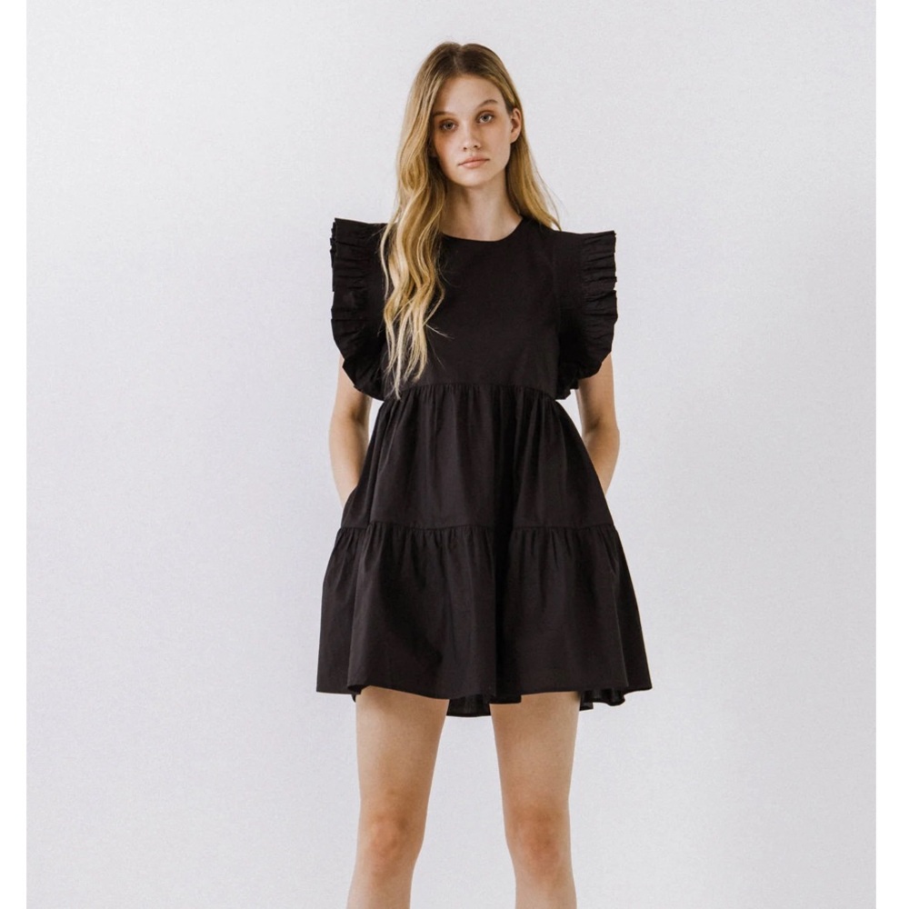 English factory cotton baby doll mini dress